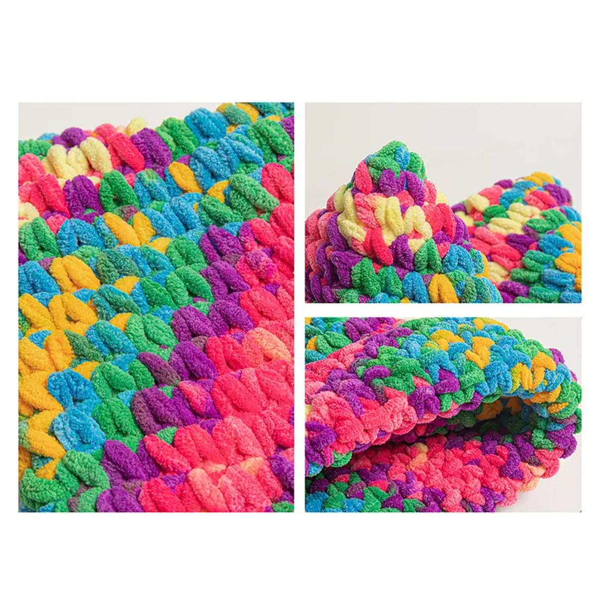CHUNKY MULTICOLOR CAT-EAR KNIT BEANIE. Product detail