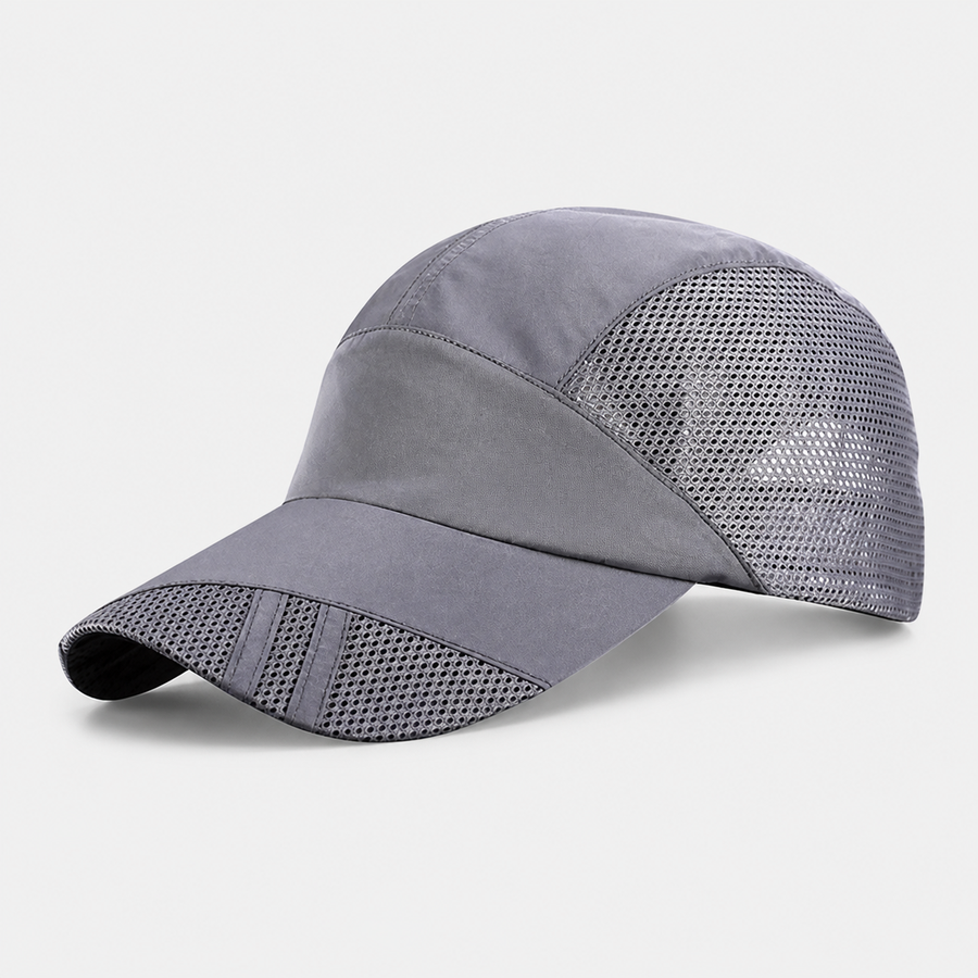 Dark gray breathable mesh baseball cap