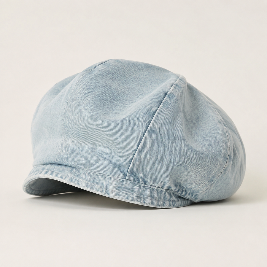 Light blue vintage washed beret