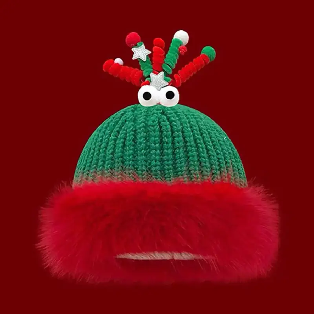 FESTIVE CHARACTER KNIT HAT. Product detail