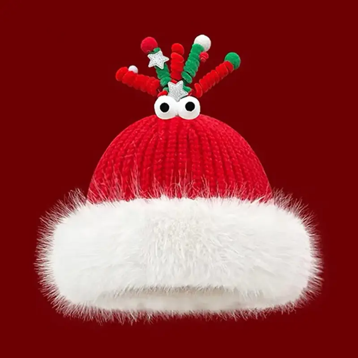 FESTIVE CHARACTER KNIT HAT. Product detail