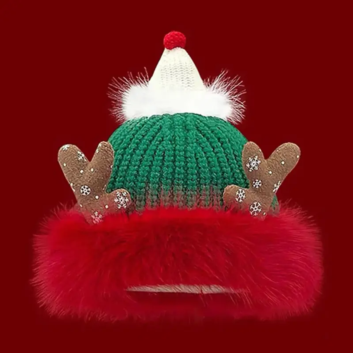 FESTIVE CHARACTER KNIT HAT. Product detail
