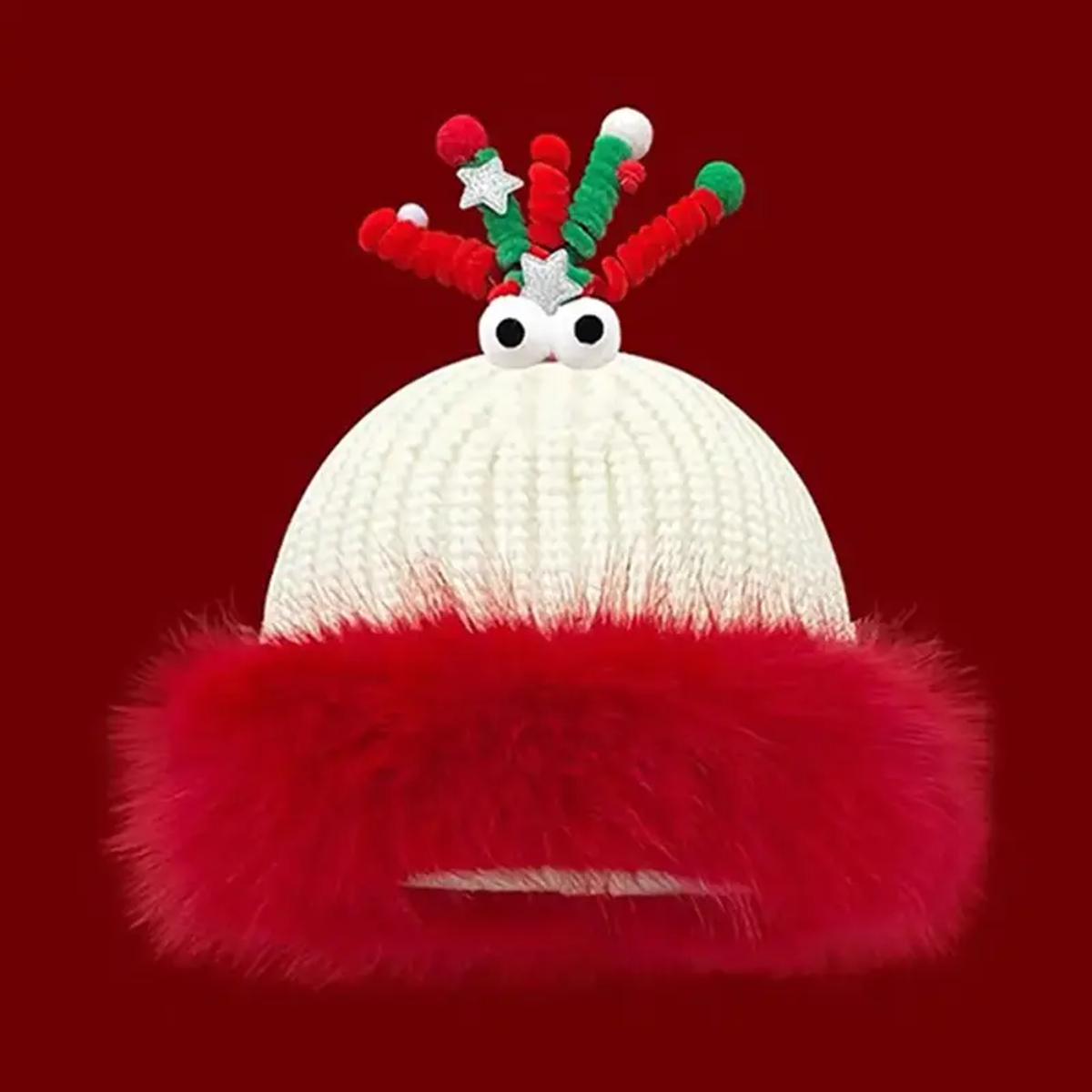 FESTIVE CHARACTER KNIT HAT. Product detail