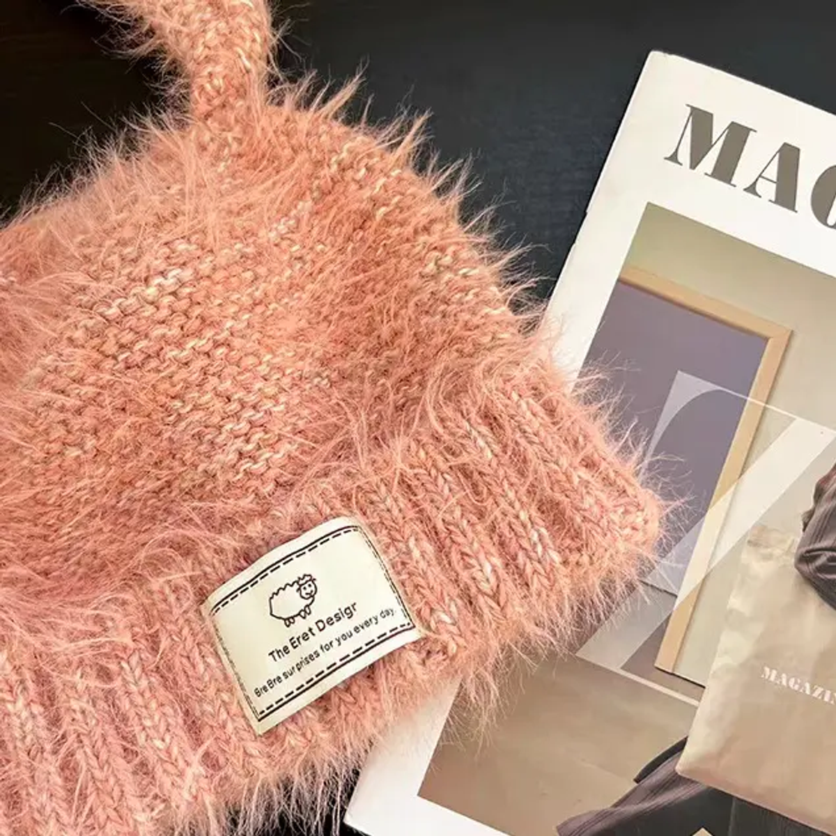 BUNNY-EAR TASSEL KNIT BEANIE. Product detail