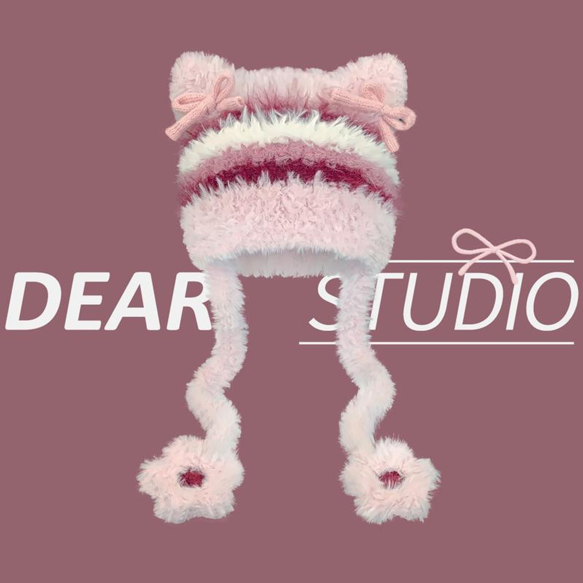 PILOT-INSPIRED KNIT BEANIE. pink