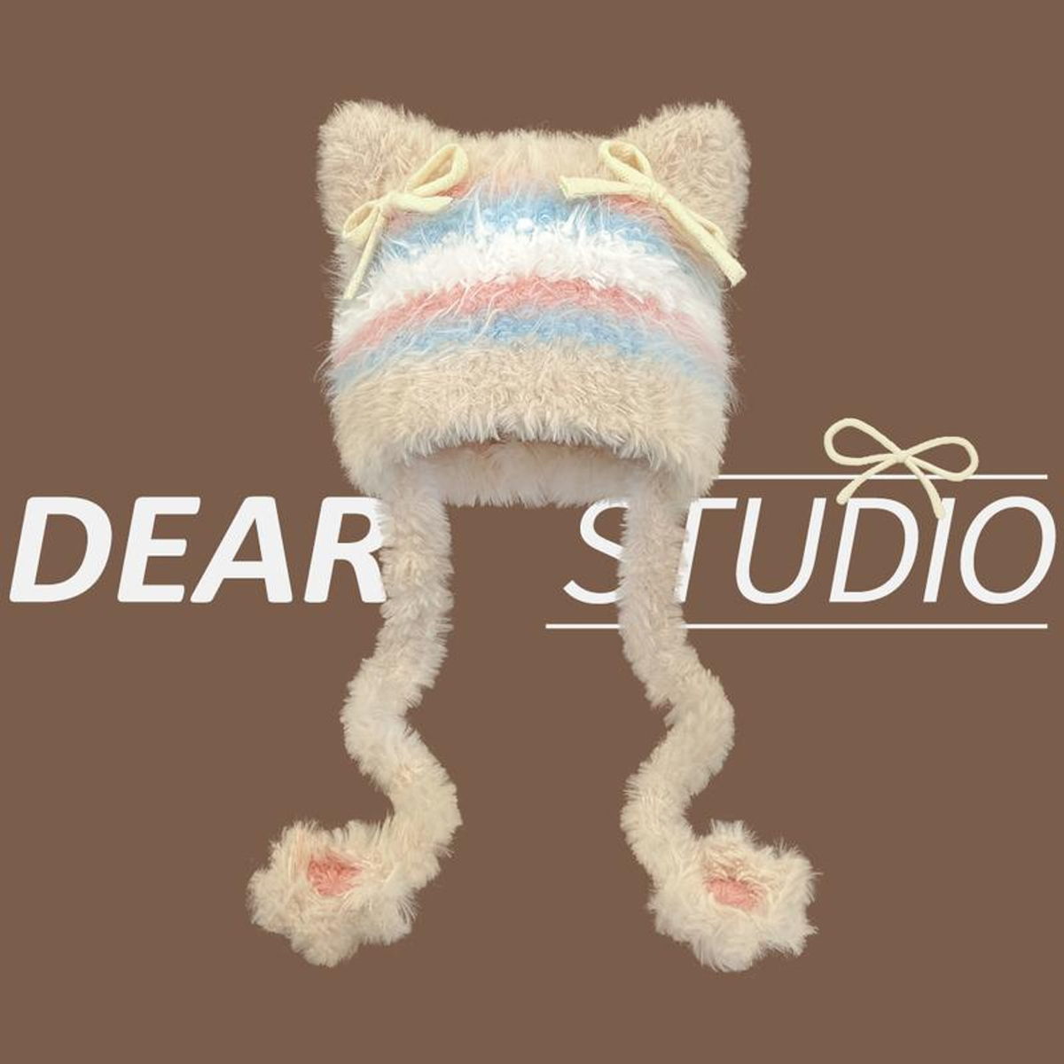 PILOT-INSPIRED KNIT BEANIE. Khaki Pink