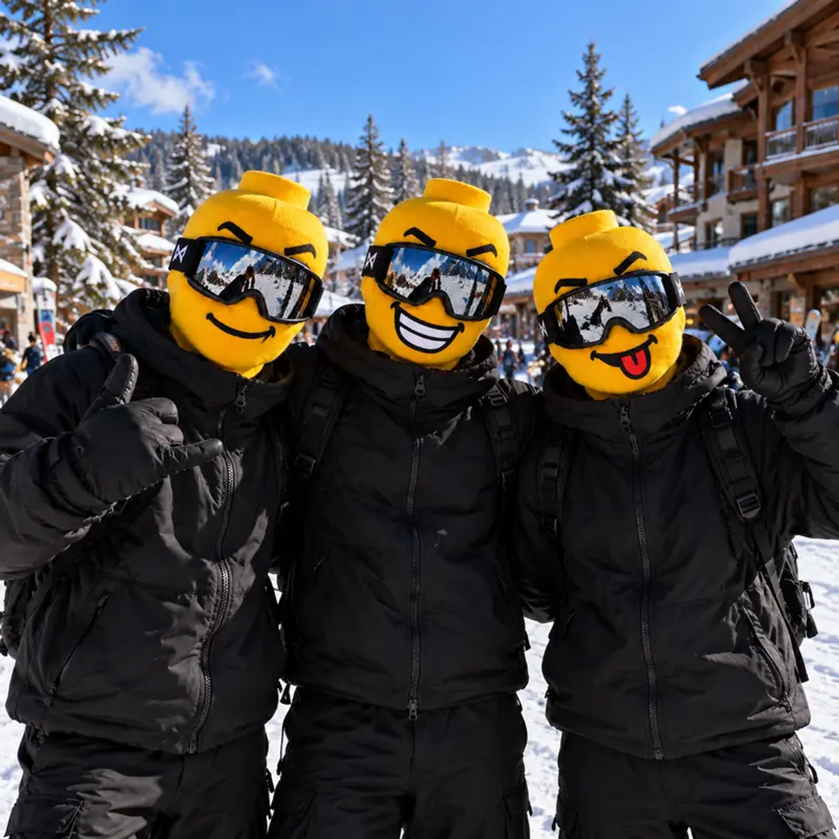 YELLOW BLOCK-HEAD KNIT MASK — MASK ONLY. Product detail