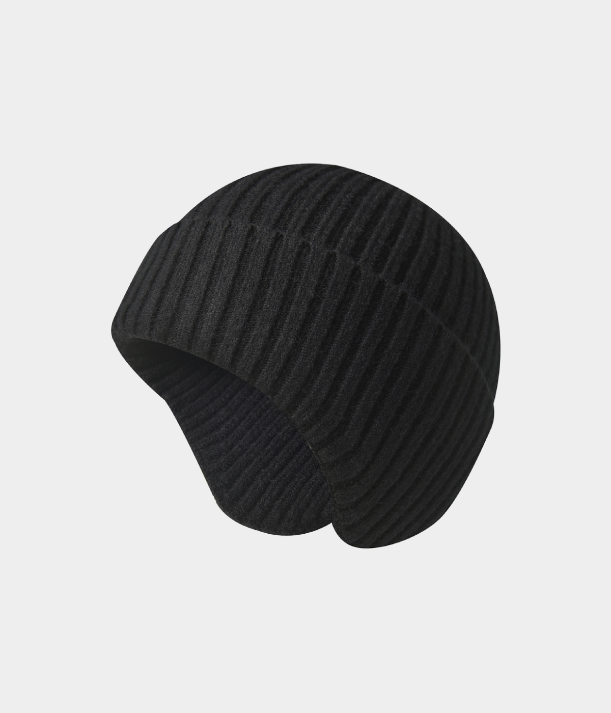 KNIT EARMUFF BEANIE.