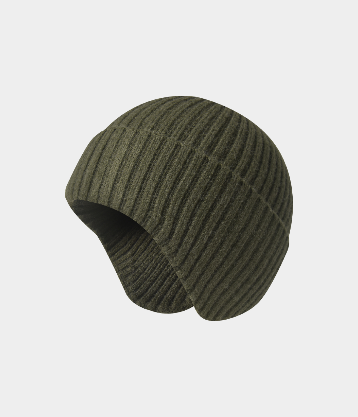 KNIT EARMUFF BEANIE.