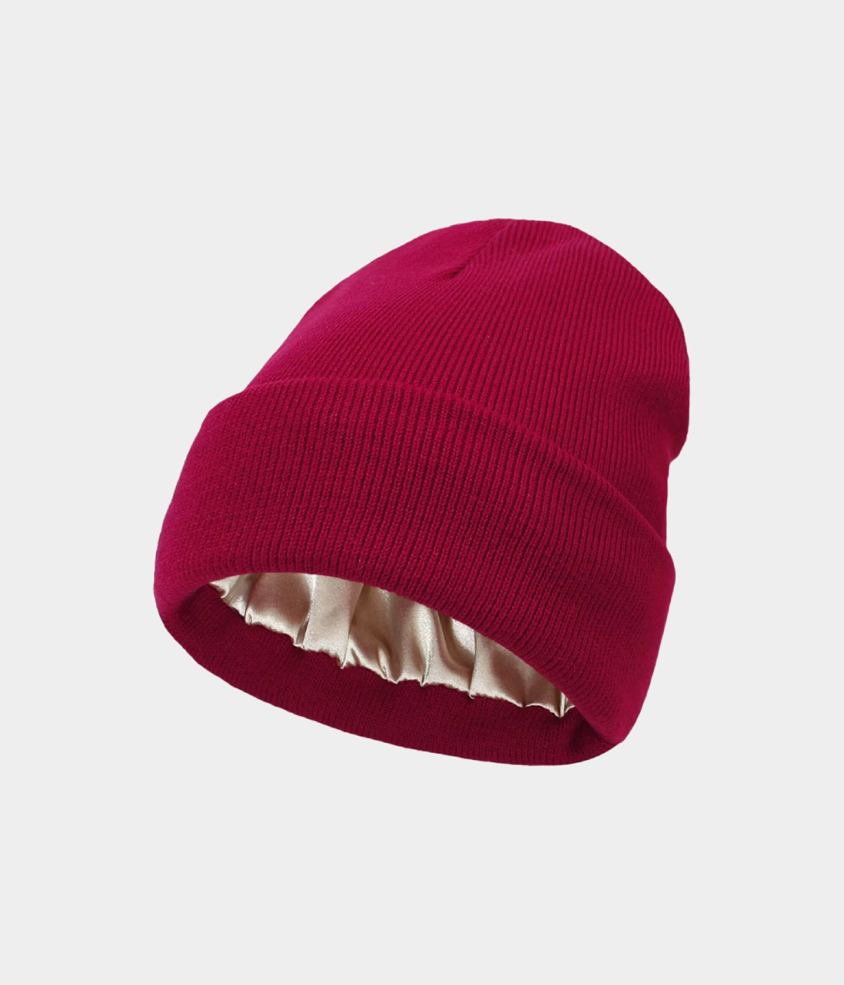 SATIN LINED BEANIE.