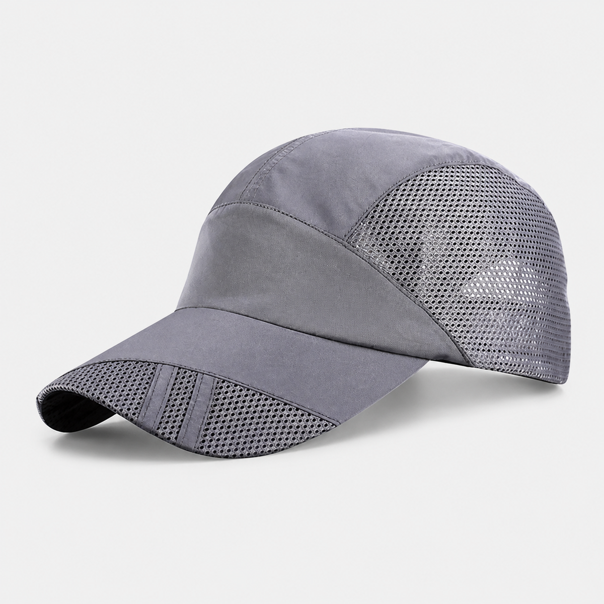 Dark gray breathable mesh baseball cap