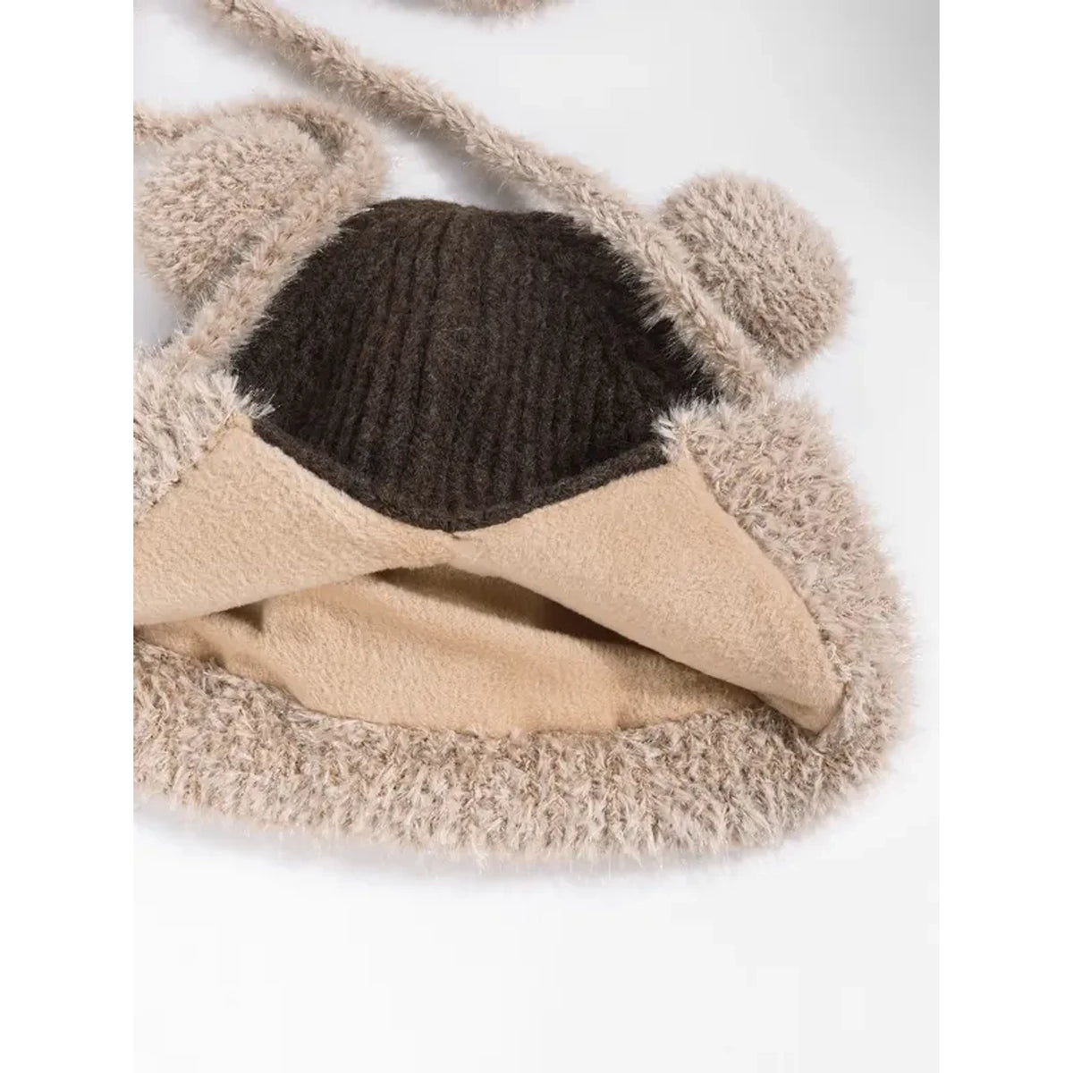 BEAR-ACCENT KNIT EARFLAP HAT — product view 2