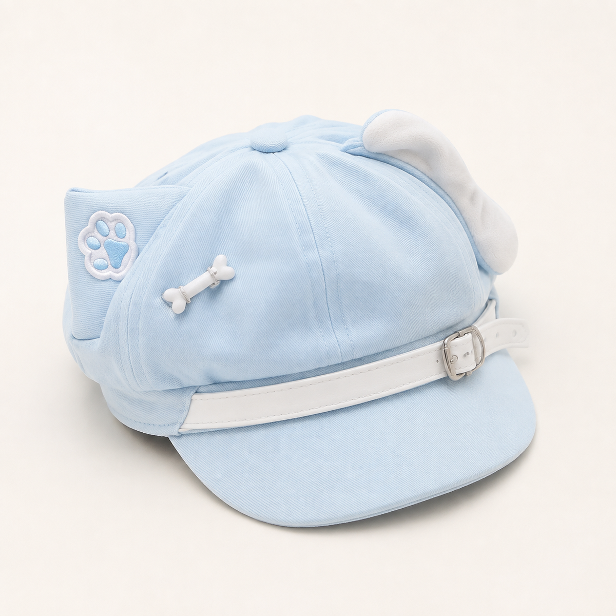 Top view of light-blue cat-ear baseball cap