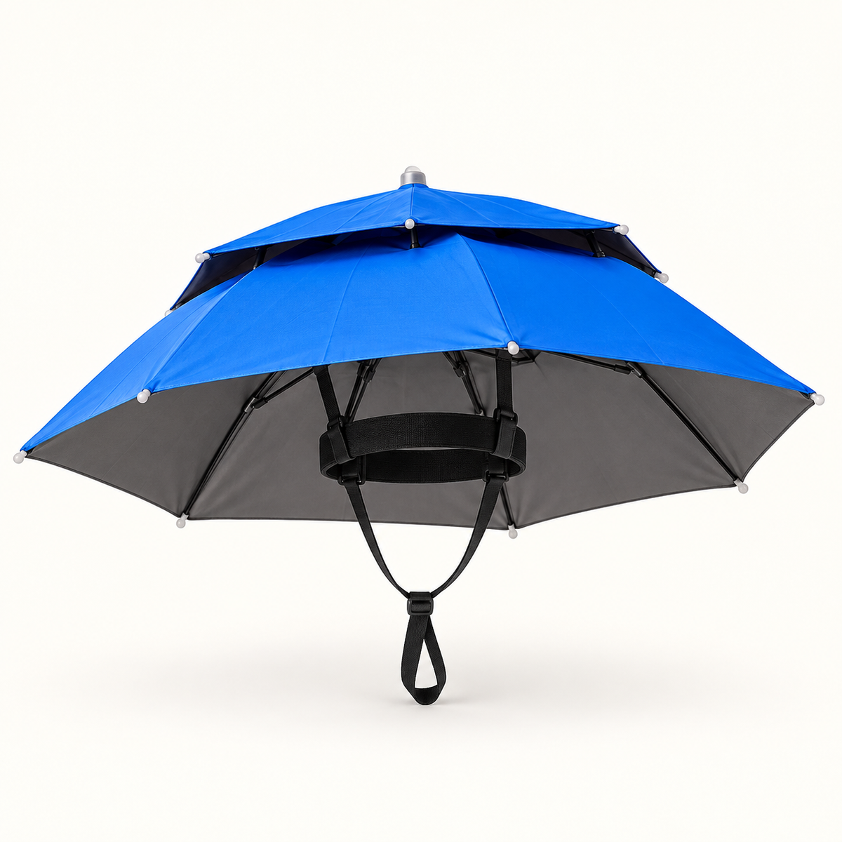 Underside view of the double-layer wearable umbrella