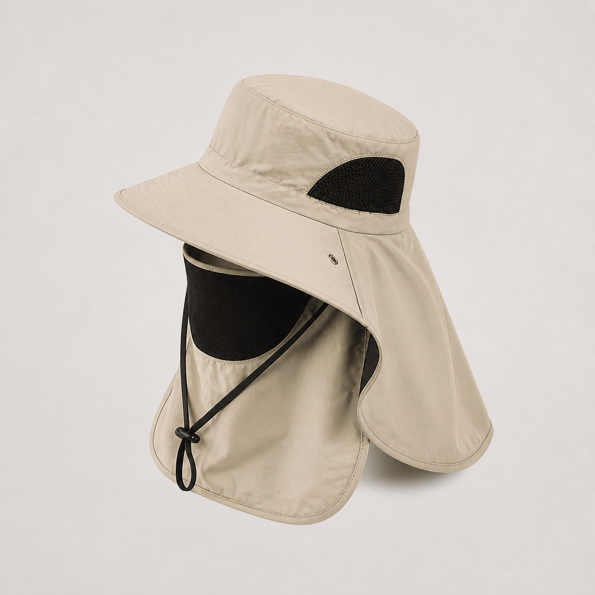 Rear view showing the neck flap