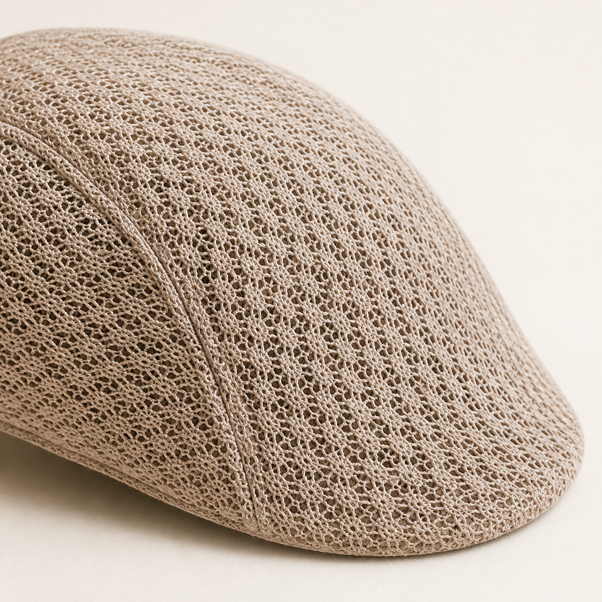 Close detail of the full mesh cap construction