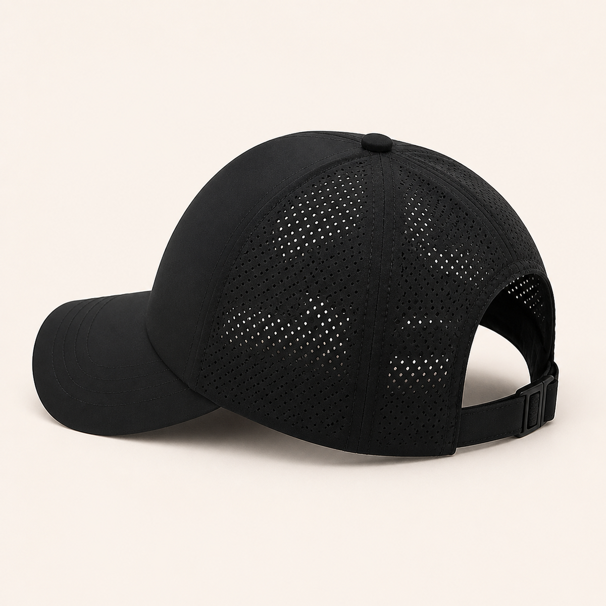 Black ponytail mesh cap