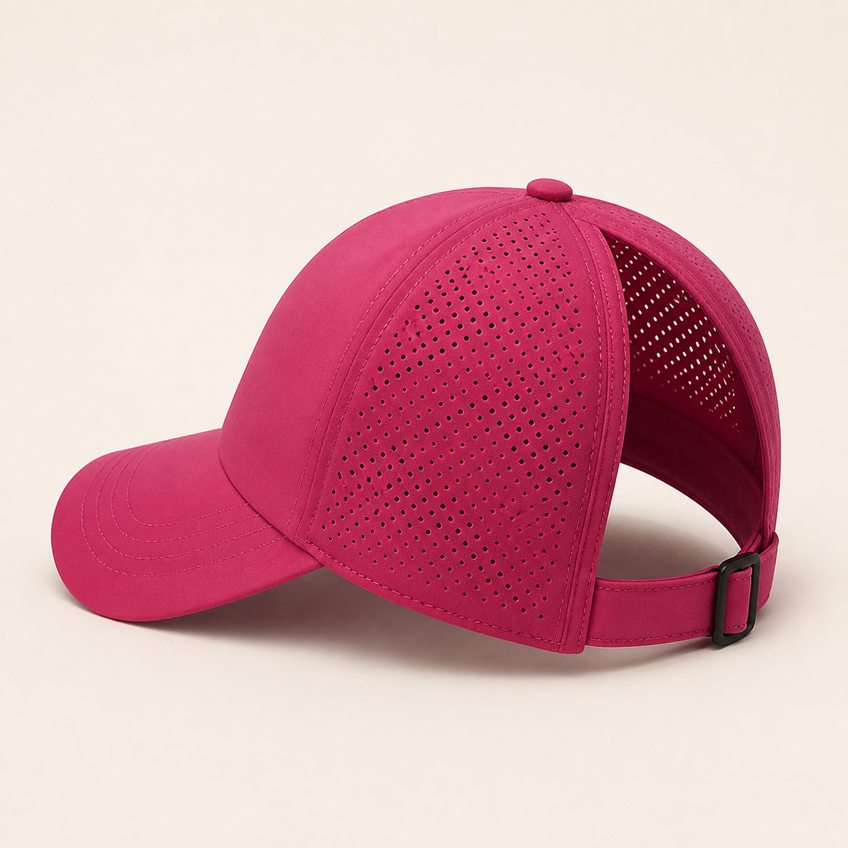 Rose red ponytail mesh cap