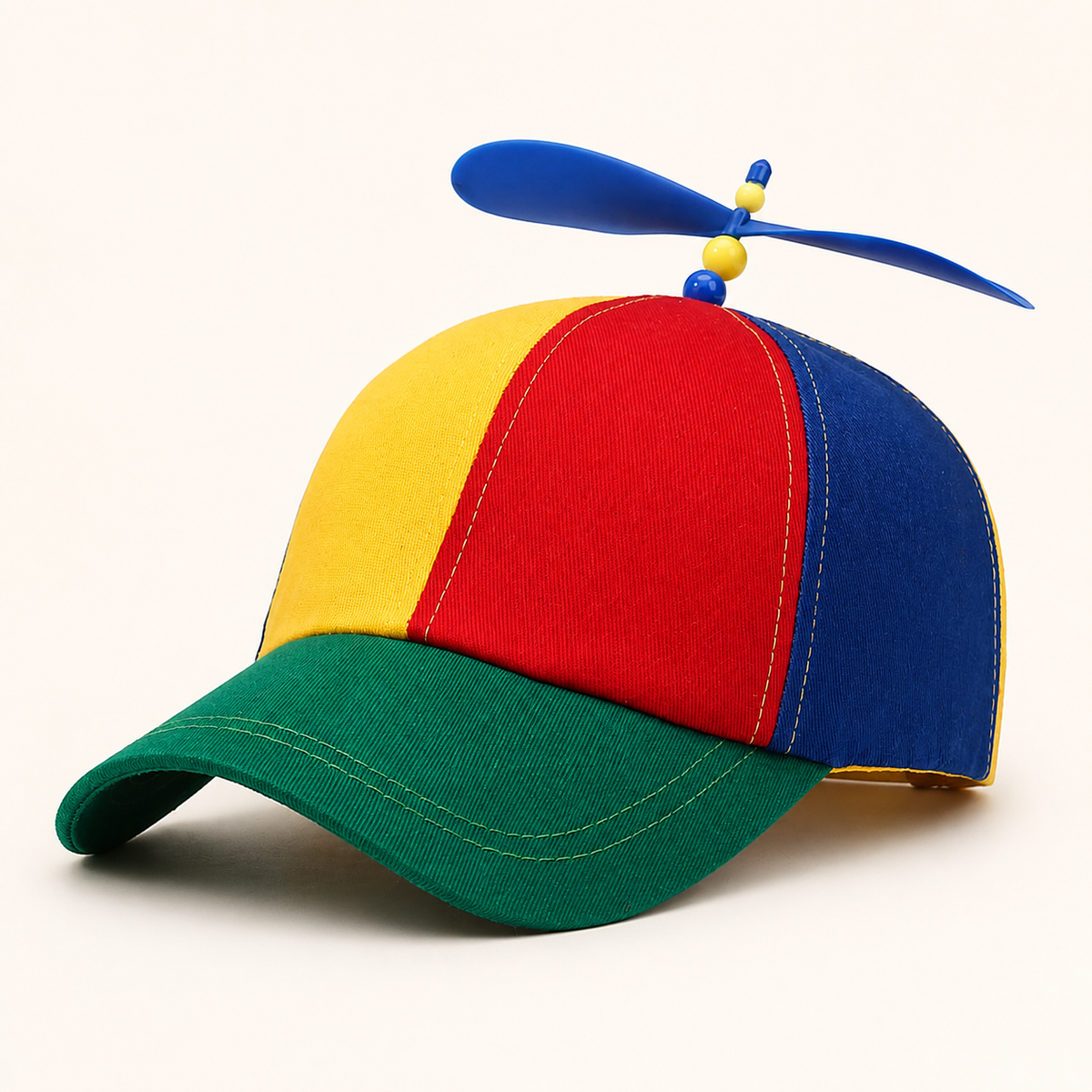 Rainbow colorblock propeller baseball cap