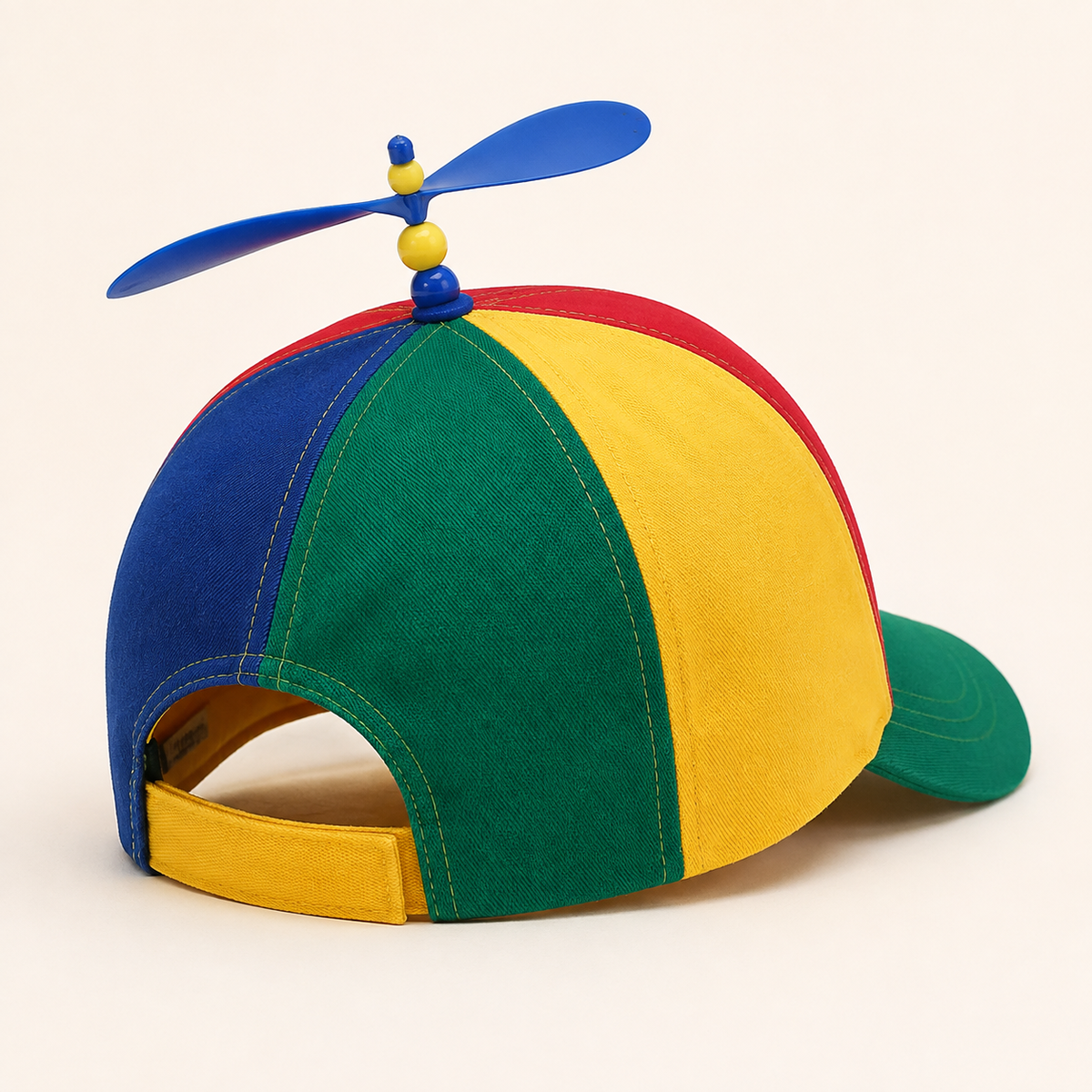 Rear view of rainbow propeller cap
