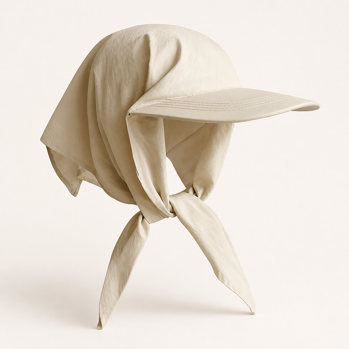 Ivory scarf baseball cap